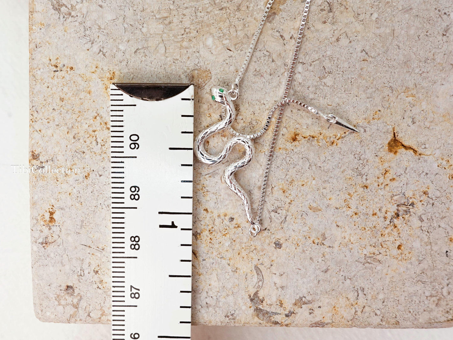 Sterling Silver Snake Necklace Adjustable Chain, Snake Jewelry For Her Mom Sister