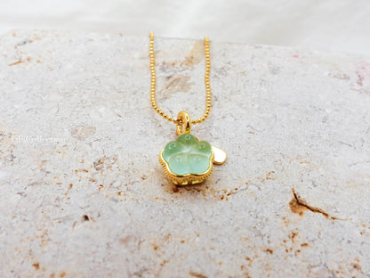 Dainty Jade Necklace, Sterling Silver Gold Filled LuckyJewelry Gift for Her