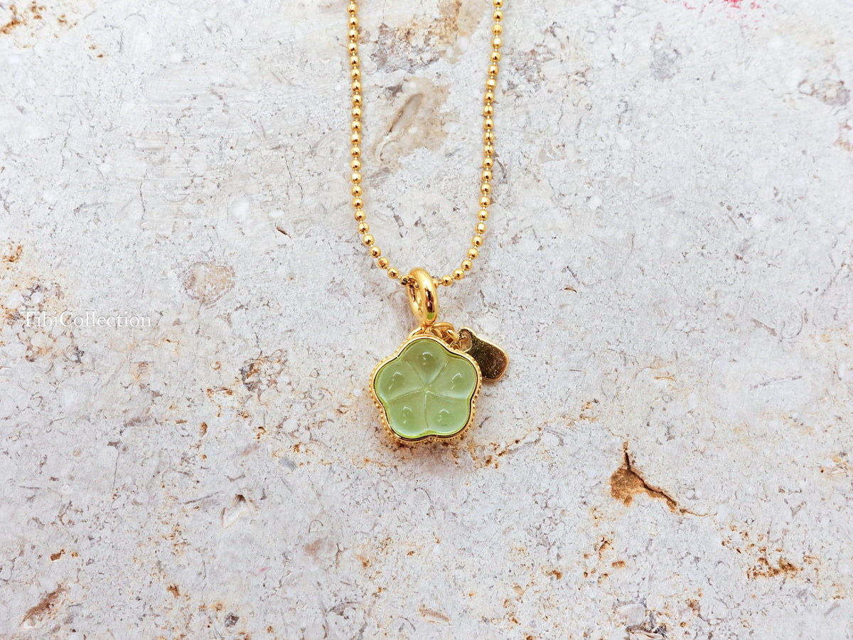 Dainty Jade Necklace, Sterling Silver Gold Filled LuckyJewelry Gift for Her