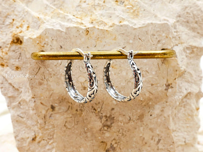 Sterling Silver Vintage Hoop Earrings, Lightweight Hoops Gift for Mom