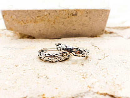 Sterling Silver Vintage Hoop Earrings, Lightweight Hoops Gift for Mom