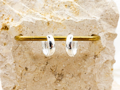 Sterling Silver Huggie Earrings, Small Lightweight Huggie Hoops for Her Mom Sis