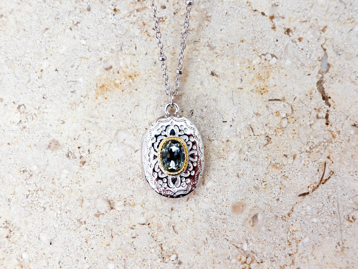 Peridot Locket Necklace Sterling Silver, August Birthstone Vintage Jewelry Gift