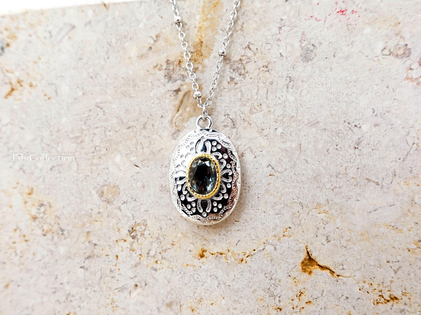 Peridot Locket Necklace Sterling Silver, August Birthstone Vintage Jewelry Gift