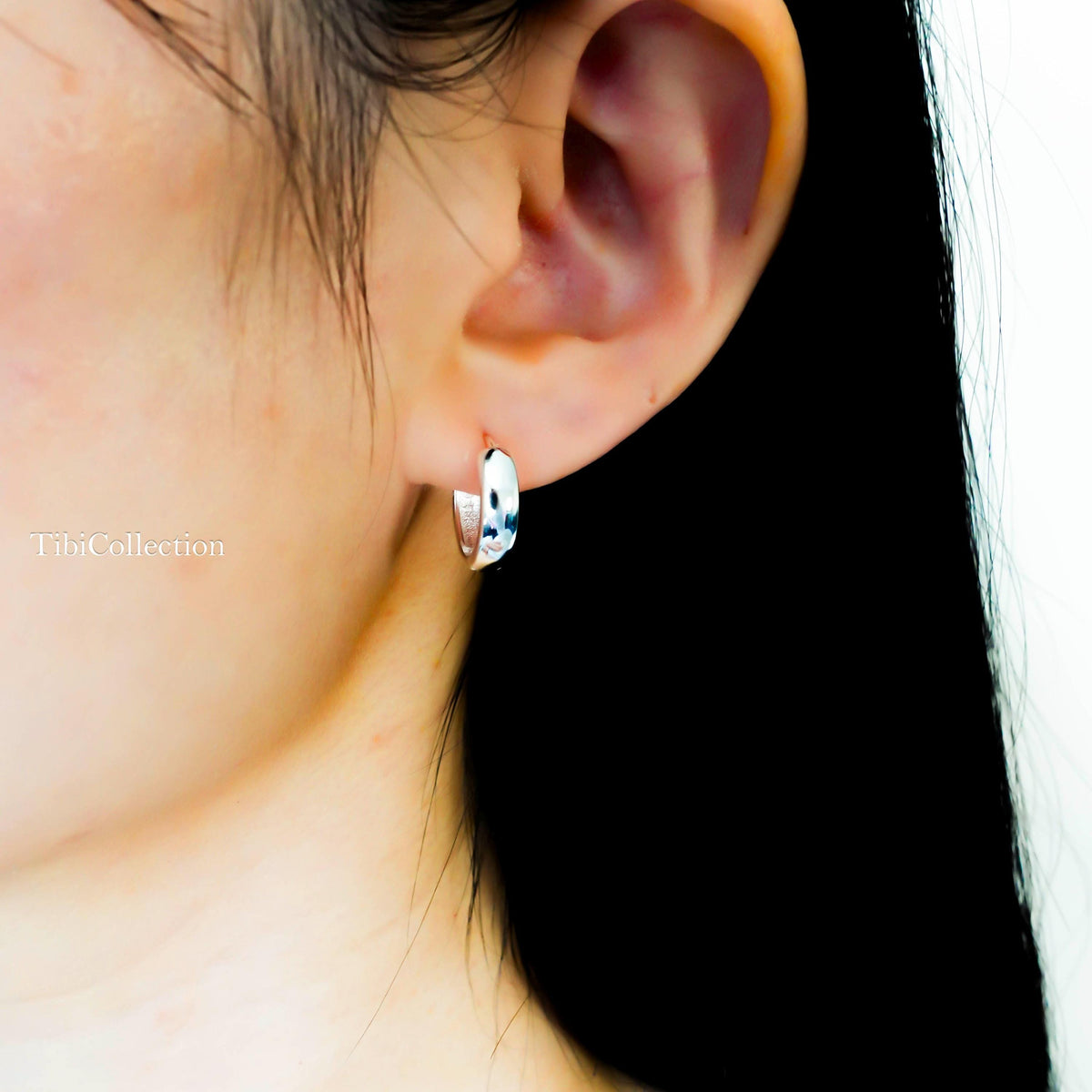 Sterling Silver Huggie Earrings, Small Lightweight Huggie Hoops for Her Mom Sis