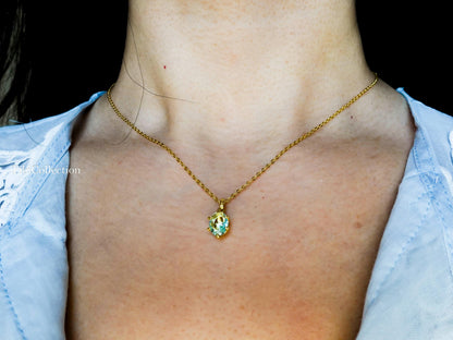 Dainty Oval Aquamarine Necklace Gold Filled Sterling Silver , Everyday Jewelry Gift for Mom