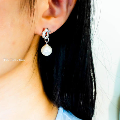 Sterling Silver Pearl Drop Earrings, June Birthstone Jewelry Gift for Her Mom Sister