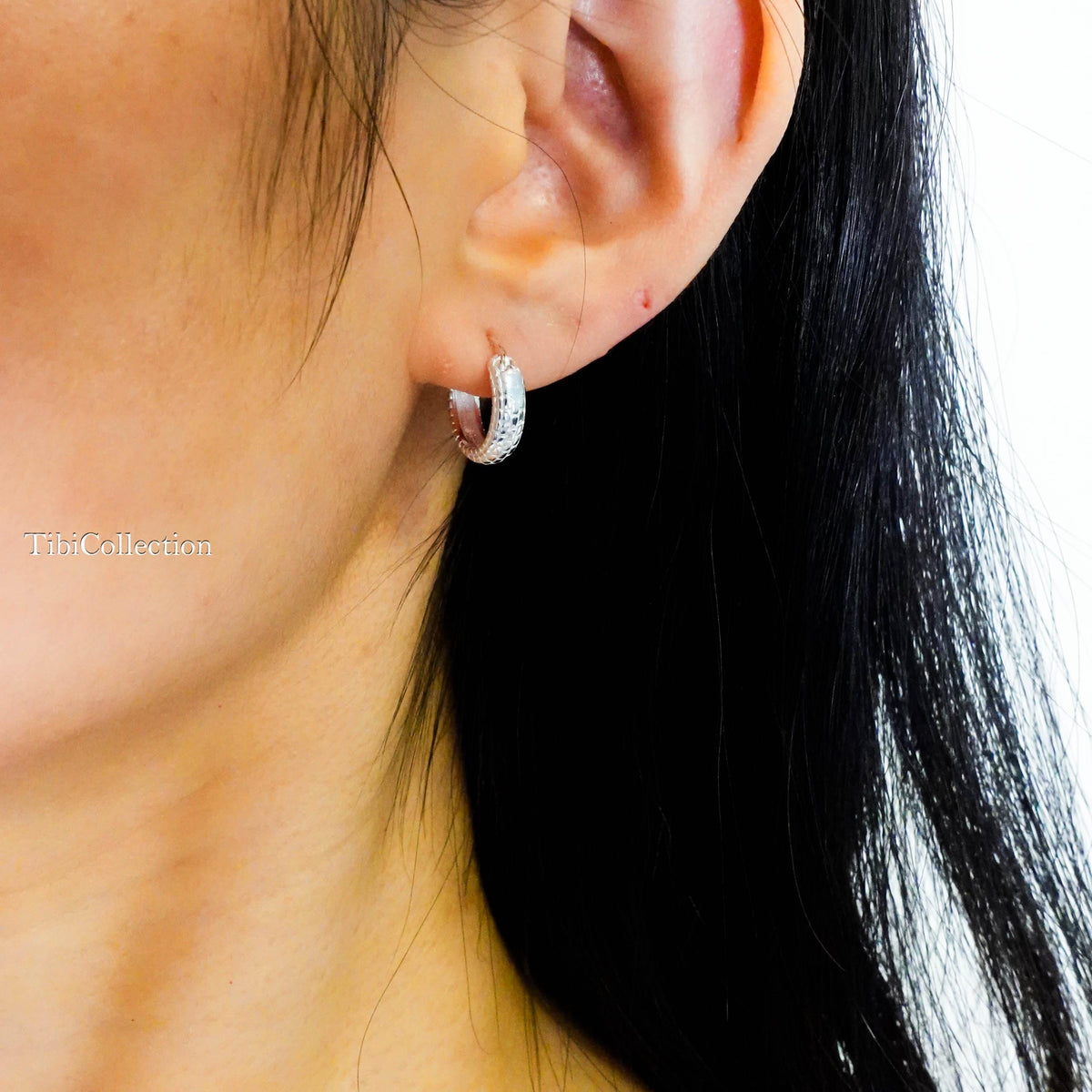 Snake Hoop Earrings Sterling Silver, Minimal Statement Hoops, Everyday Snake Jewelry Gift