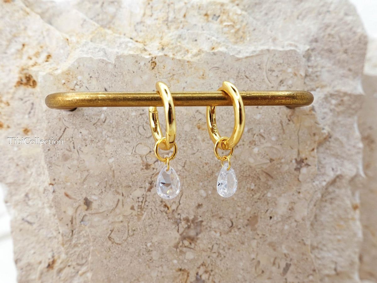 Dainty Gold Huggie Hoop Earrings for Helix Cartilage Conch Tragus, Gifr for Her