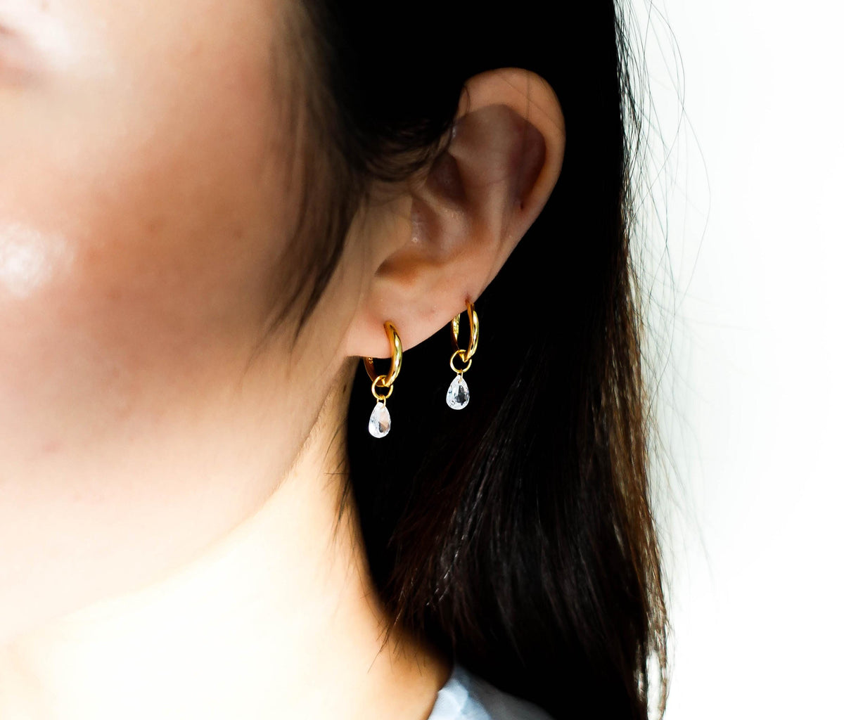 Dainty Gold Huggie Hoop Earrings for Helix Cartilage Conch Tragus, Gifr for Her