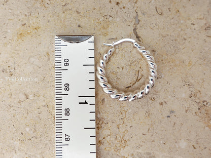 Sterling Silver Twisted Hoop Earrings, Chunky Braided Bold Statemen Hoops Everyday Luxury Gift