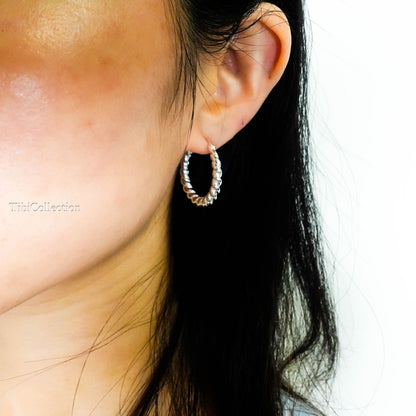 Sterling Silver Twisted Hoop Earrings, Chunky Braided Bold Statemen Hoops Everyday Luxury Gift