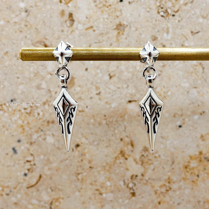 Sterling Silver Gothic Sword Earrings, Edgy Unisex Spike Dagger Jewelry Gift for Him