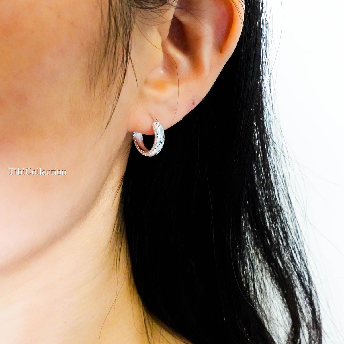 Snake Hoop Earrings Sterling Silver, Minimal Statement Hoops, Everyday Snake Jewelry Gift