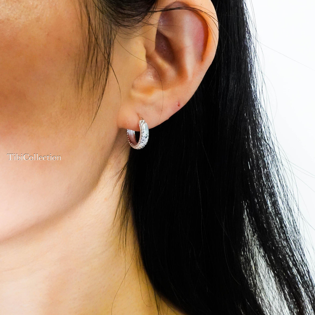 Snake Hoop Earrings Sterling Silver, Minimal Statement Hoops, Everyday Snake Jewelry Gift