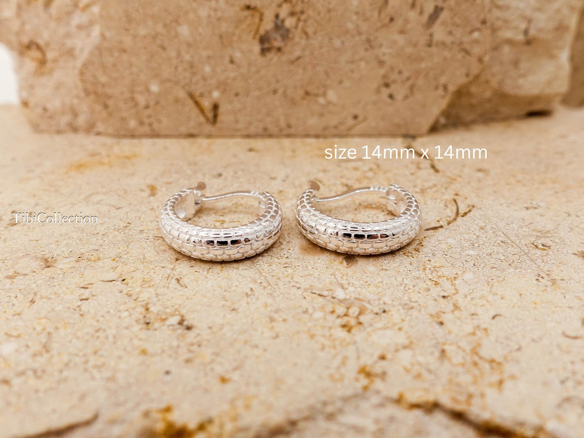 Snake Hoop Earrings Sterling Silver, Minimal Statement Hoops, Everyday Snake Jewelry Gift