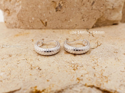Snake Hoop Earrings Sterling Silver, Minimal Statement Hoops, Everyday Snake Jewelry Gift