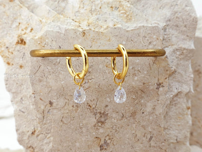 Dainty Gold Huggie Hoop Earrings for Helix Cartilage Conch Tragus, Gifr for Her