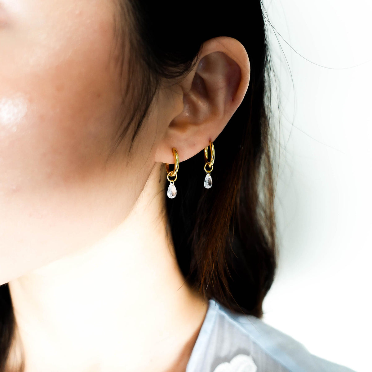 Dainty Gold Huggie Hoop Earrings for Helix Cartilage Conch Tragus, Gifr for Her