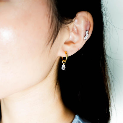 Dainty Gold Huggie Hoop Earrings for Helix Cartilage Conch Tragus, Gifr for Her