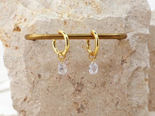 Dainty Gold Huggie Hoop Earrings for Helix Cartilage Conch Tragus, Gifr for Her