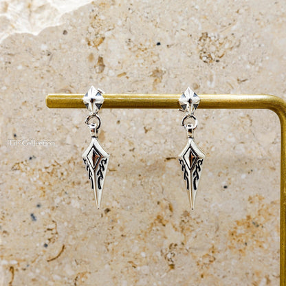 Sterling Silver Gothic Sword Earrings, Edgy Unisex Spike Dagger Jewelry Gift for Him