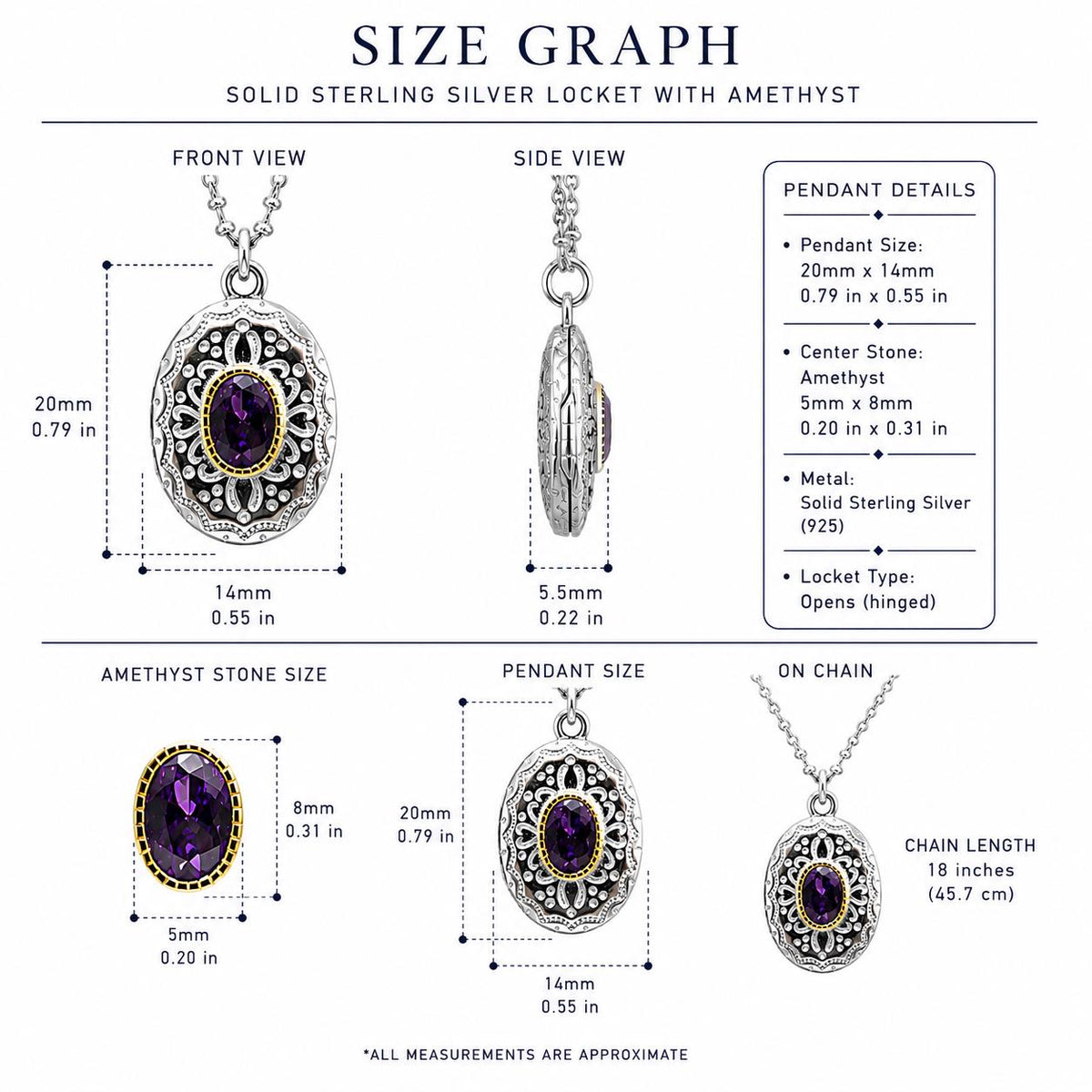 Sterling Silver Amethyst Locket Necklace. Vintage Photo Locket. Jewelry Gift for Mom Her Sis