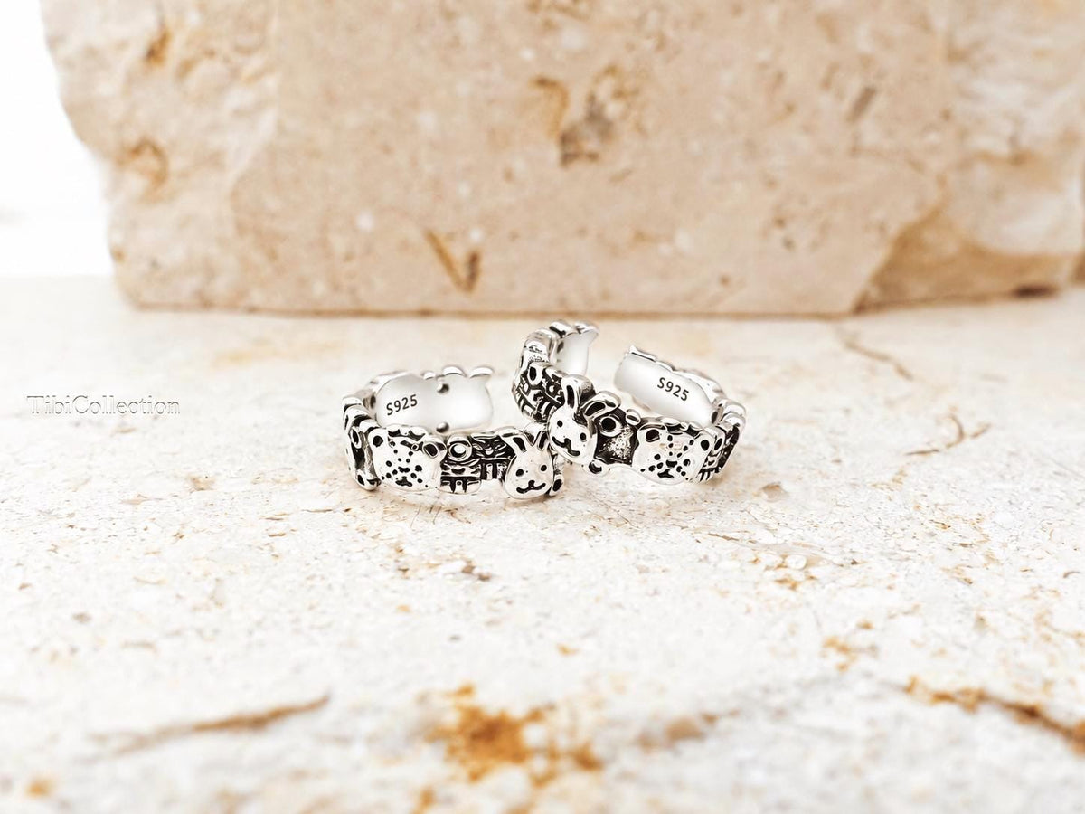 Sterling Silver Bunny Ear Cuff, Cartilage Earring, Animal Jewelry Gift for Her