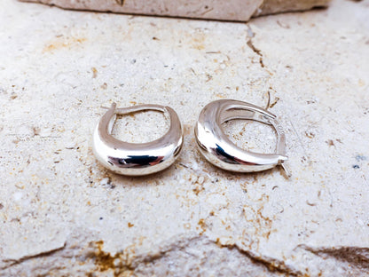 Sterling Silver Teardrop Hoop Earrings, Lightweight Minimalist Everyday Jewelry Gift for Her