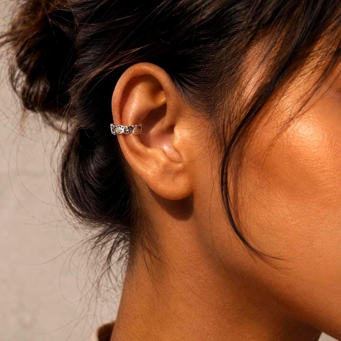 Sterling Silver Bunny Ear Cuff, Cartilage Earring, Animal Jewelry Gift for Her