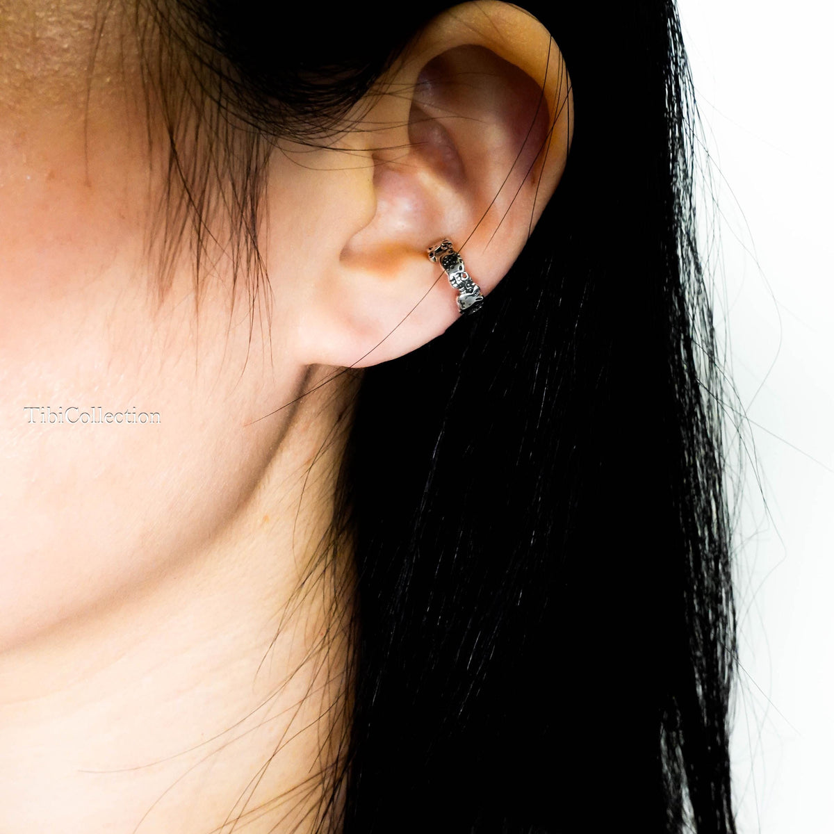 Sterling Silver Bunny Ear Cuff, Cartilage Earring, Animal Jewelry Gift for Her