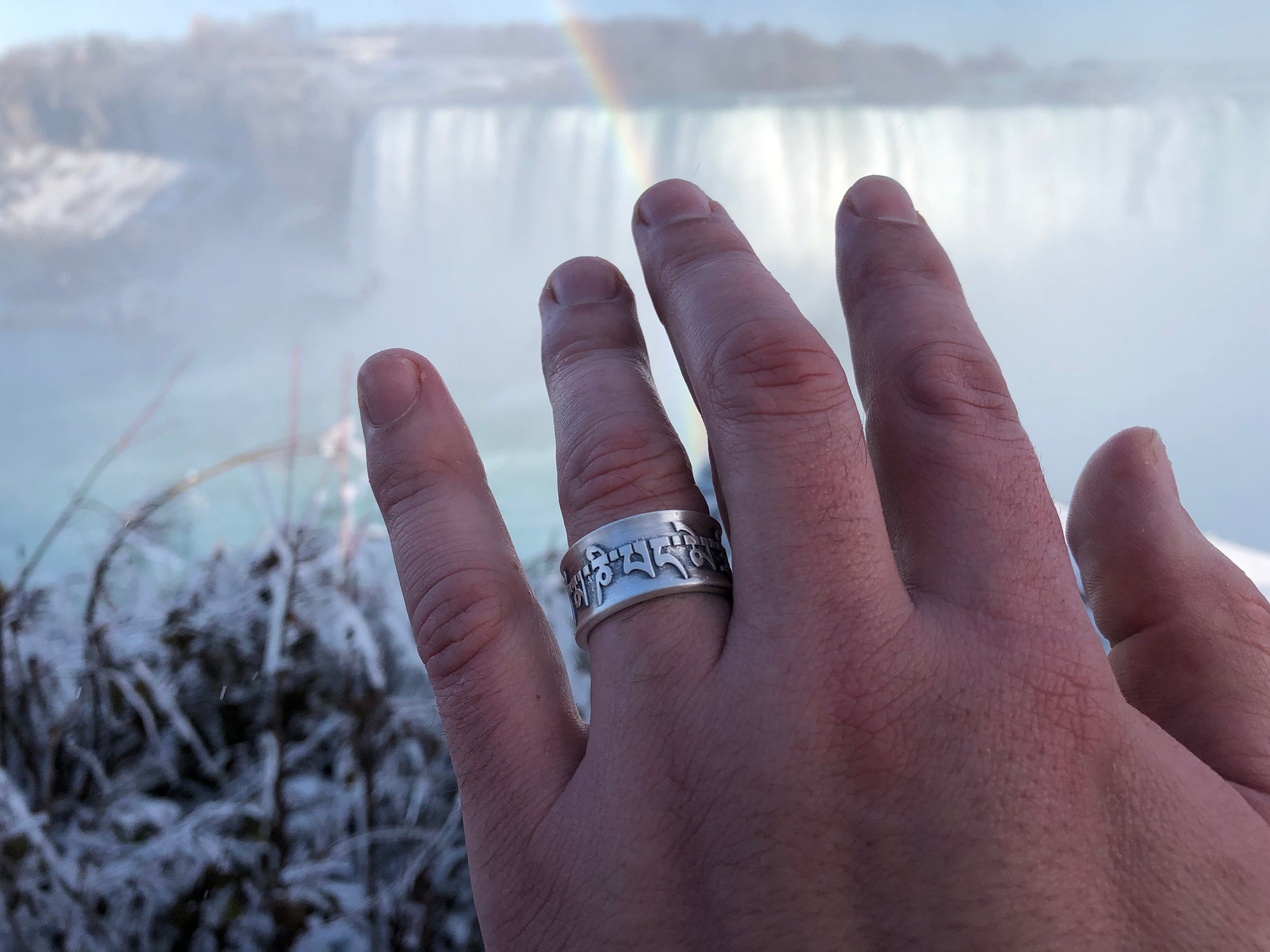 Mens Cigar Band, Sterling Silver Ring for Men, meditation ring, thumb ring, mantra ring, wide band, mens jewelry protection ring - TibiCollection