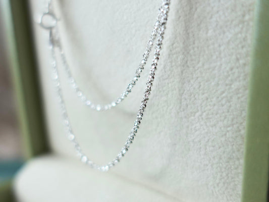 Sterling Silver Chain Necklace, Dainty Chain, Elegant Chain, 1.2mm Sparkle Chain, Snowflake Chain Sparkle Necklace, Specialty Chain - TibiCollection