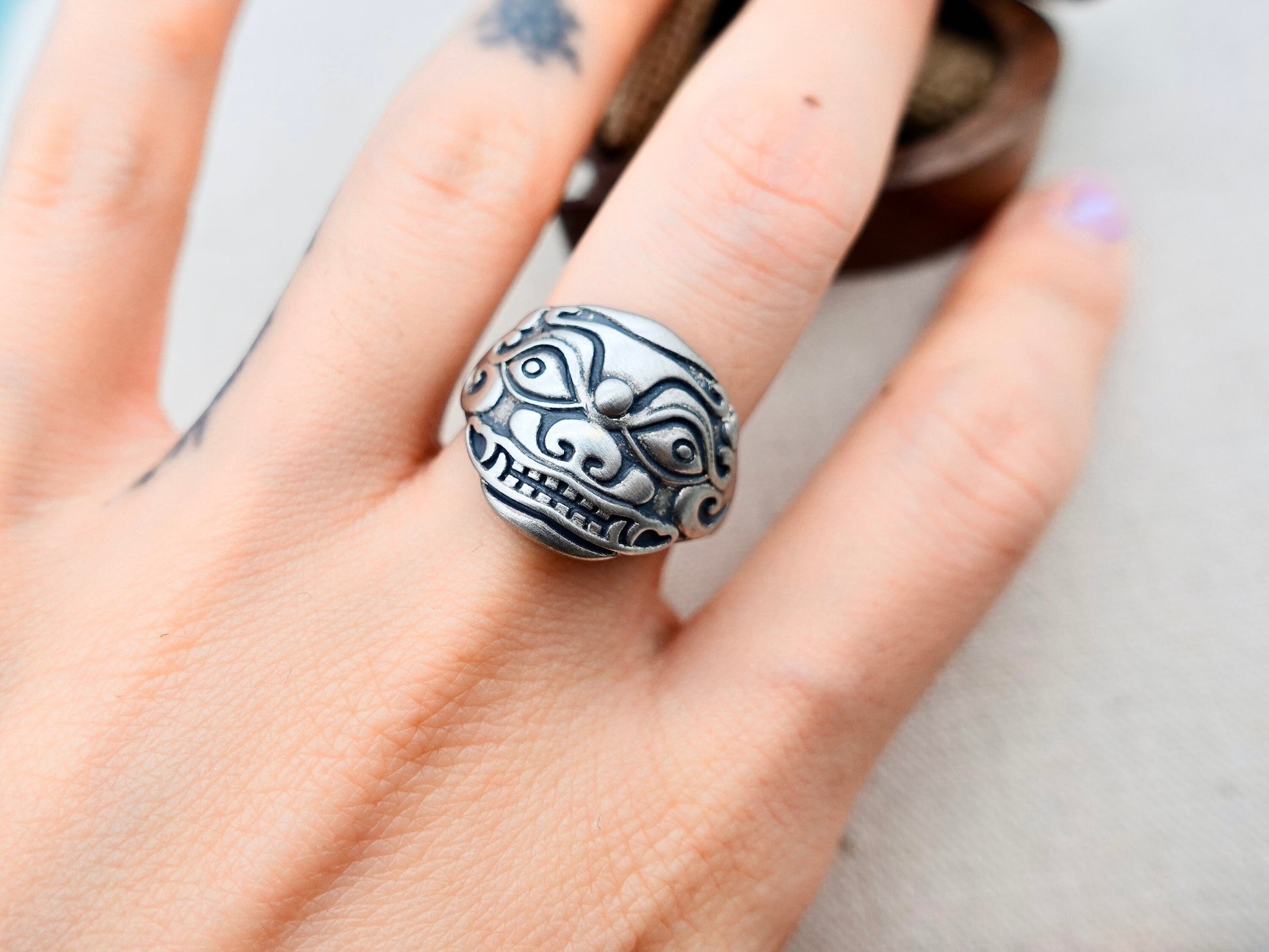 Sterling Silver Mythical Creature Ring for Men Women, Pixiu Ring , Good Luck Wealth Ring, Protection Ring, Prosperity Ring - TibiCollection