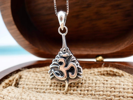 925 Sterling Silver Om Necklace, Protection Necklace , Meditation Necklace Yoga Jewelry, Gift for Her Him - TibiCollection