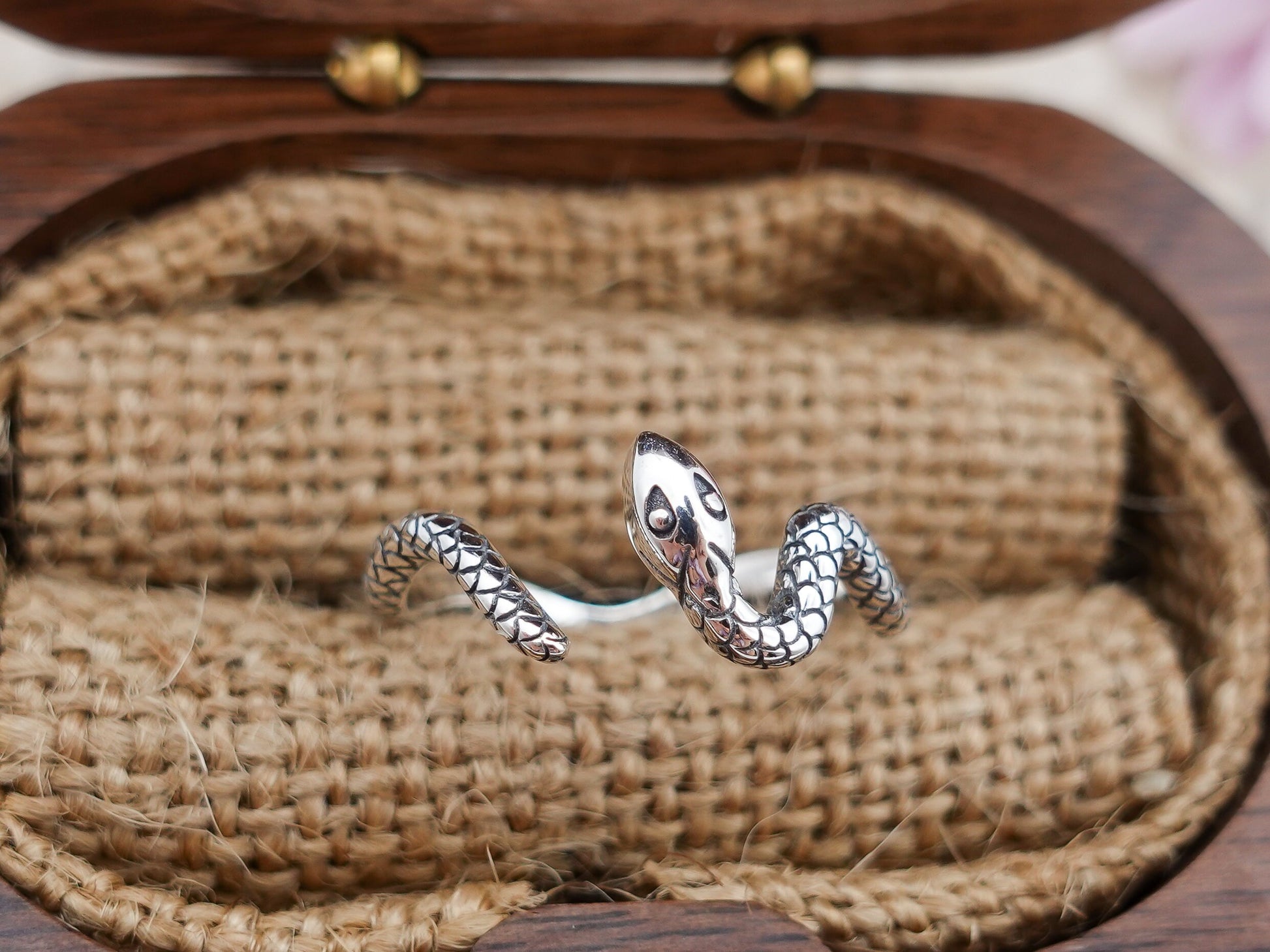 Sterling Silver Snake Ring, Serpent Ring, Snake Pinky Ring, Unisex Ring, Adjustable Ring - TibiCollection